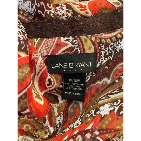 Lane Bryant Blouse Plus Size 14 -16W Top Short Sleeve  Dressy  Lace Trim - Picture 7 of 7